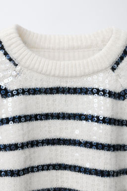 STRIPED KNIT SEQUIN SWEATER - Zara фото 3