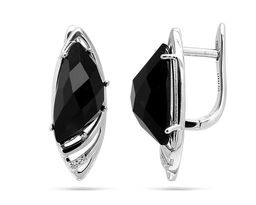 Серьги из серебра оникс, МЦВА167