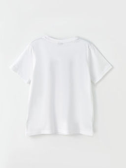 Bisiklet Yaka Bask?l? K?sa Kollu Pamuklu Erkek ?ocuk Ti??rt - Waikiki фото 2