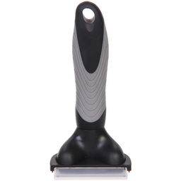 Цена за 2 шт. Расческа - фурминатор с кнопкой самоочистки для животных "ПРЕМИУМ - МОЙ БРО", прорезиненная ручка, цвет серый/черный, 7,8*16см