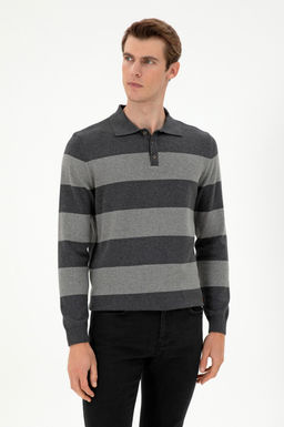 Мужской свитер антрацитового меланжа Неожиданная скидка в корзине