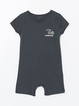 Bisiklet Yaka Bask?l? Erkek Bebek Tulum