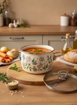 Кастрюля сф. 3л "Buket", слон. кость, 1SC185S