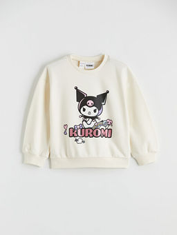 Bisiklet Yaka Kuromi Bask?l? K?z ?ocuk Sweatshirt