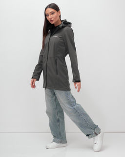 Парка спортивная женская с капюшоном softshell темно-серого цвета 9568TC - Mtforce фото 6