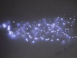 Электрогирлянда "Хвост кометы" 200 белых мини-LED огней, серебряный провод, 10 нитей, с адаптером DC5V-1A, 3 м