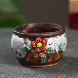 Цена за 2 шт. Горшок "Бочонок" 5х5х5см МИКС