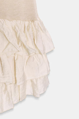 VESTIDO CORTO COMBINADO VOLANTES / Crudo - Zara фото 6