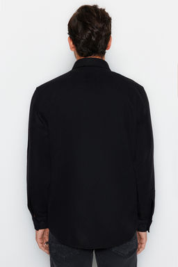 TRENDYOL MAN Siyah Regular Parasut Cepli Kase K?sl?k Dokulu Ceket Gomlek TMNAW24GO00053 - Trendyolmilla фото 5
