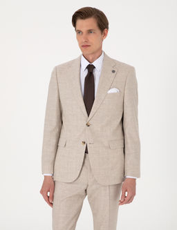 Bej Slim Fit %100 Y_n Tak_m Elbise