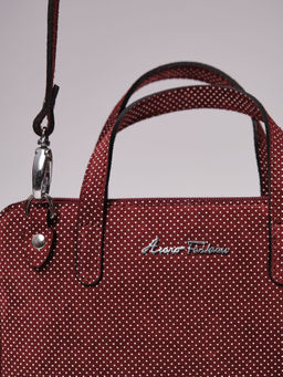 Сумка кожаная Azaro 30850 бордо-горох