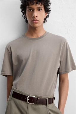 SLIM FIT MEDIUM WEIGHT T-SHIRT - Zara фото 6