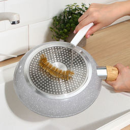 Щётка для чистки посуды и решёток-гриль Доляна, 23.511 см, с металлической щетиной фото 3