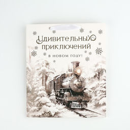 Пакет подарочный новогодний ламинированный «Приключений в новом году», тиснение, ML 23×27×11.5 см