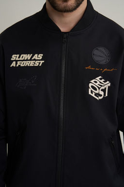 Бомбер Черный CAMPUS BASKETBALL Single Jacket - Anta фото 7