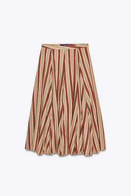 ZW COLLECTION STRIPED MIDI SKIRT - Zara фото 6