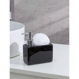 Дозатор для моющего средства с подставкой для губки SAVANNA Природа, 450 мл, цвет чёрный  фото 4