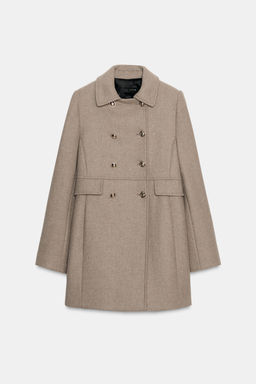 SHORT DOUBLE-BREASTED WOOL COAT - Zara фото 6