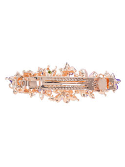 Заколка - автомат для волос «Вальс цветов», бусины, 9 см