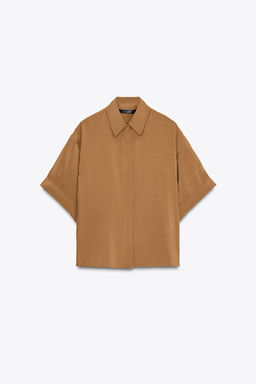 SHORT SLEEVE FLOWING SHIRT - Zara фото 6