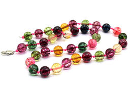 Бусы из хрусталя тонированного шарик 10мм, цв.ассорти, 46см