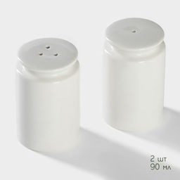 Набор для специй на бамбуковой подставке BellaTenero, 3 предмета: солонка 90 мл, перечница 90 мл, подставка, фарфор, белый