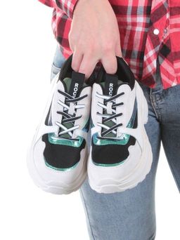 05-DMG11-2 WHITE/GREEN Кроссовки женские (нат.кожа, нат.замша, текстиль) - Фабричный китай фото 5