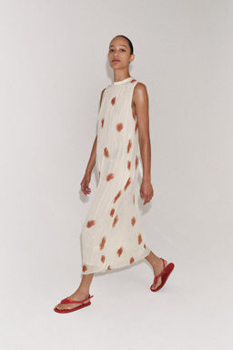 VESTIDO ESTAMPADO ZW COLLECTION / Crudo / Rojo - Zara фото 4