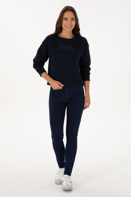Kad_n Lacivert Basic Sweatshirt Sepette S_rpriz _ndirim - U.s. polo assn фото 4