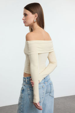 Tas Carmen Yaka Crop/K?sa Esnek Orme Bluz TWOAW25BZ00008