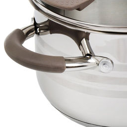 Кастрюля нерж НАРА 2.1 л, с крышкой, крышка стекло, Daniks, GS-01413HY-16CA-2, серебр  фото 9