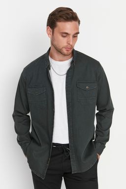 TRENDYOL MAN Haki Metal Dugmeli Kot Gomlek TMNSS20GO0104