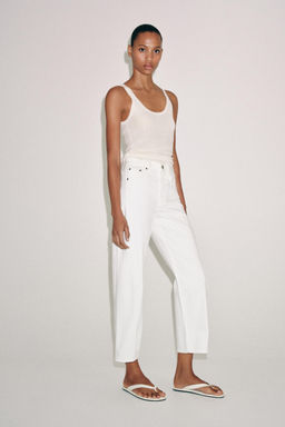 JEANS ZW COLLECTION ANKLE RELAXED TIRO MEDIO / Blanco