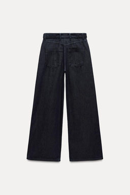 ZW COLLECTION WIDE-LEG HIGH-WAIST JEANS - Zara фото 6