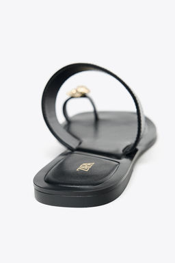 METALLIC BEAD TOE POST SANDALS - Zara фото 16