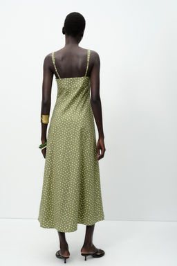 POLKA DOT LINEN BLEND MIDI DRESS - Zara фото 14