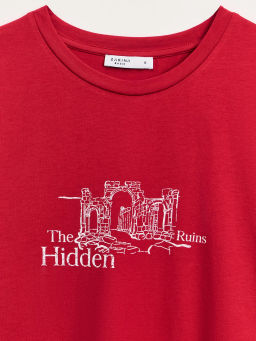 Футболка из хлопка с принтом ZR2605013422-77 / Zarina