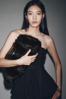 FAUX FUR CLUTCH BAG