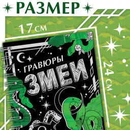 Цена за 6 шт. Гравюра-блокнот детская Змеи, 8 картинок, переливающийся фон, со штихелем - Буква-ленд фото 5