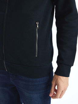 Dik Yaka Uzun Kollu Erkek Fermuarl? Sweatshirt