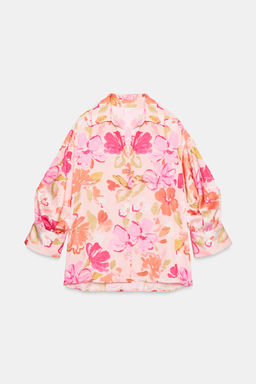 CAMISA SATINADA ESTAMPADO FLORAL / Multicolor - Zara фото 8