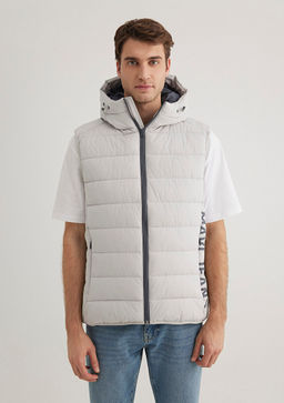 Mavi Jeans Detayl? Kapusonlu Gri Sisme Yelek  фото 4