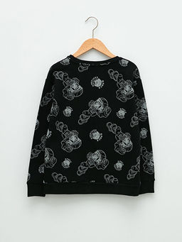 Bisiklet Yaka Bask?l? Uzun Kollu Erkek ?ocuk Sweatshirt - Waikiki фото 2