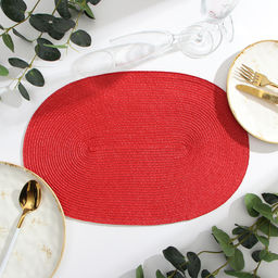 Салфетка сервировочная Доляна Овал, цв.красный, 45*30 см