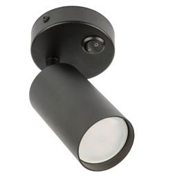 DLC-S620 GU10/B BLACK Светильник декоративный накладной, серия Sotto. Без лампы, цоколь GU10. Выкл. на корпусе. Металл. Черный. TM Fametto