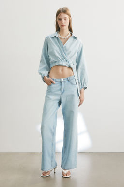 Blusa denim cruzada - H&m фото 5
