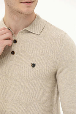 Мужской трикотажный свитер с воротником поло и каменным меланжом Неожиданная скидка в корзине - U.s. polo assn фото 7