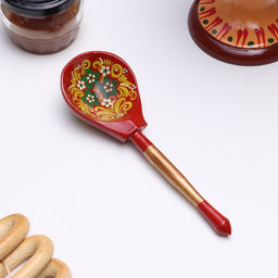 Цена за 10 шт. Ложка деревянная «Краснушка», столовая, 19×6 см, хохлома, МИКС