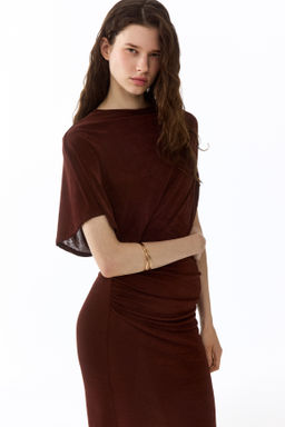 Vestido drapeado de punto - H&m фото 4