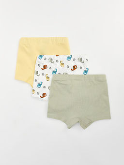 Beli Lastikli Bask?l? Erkek Bebek Boxer 3l? - Waikiki фото 2